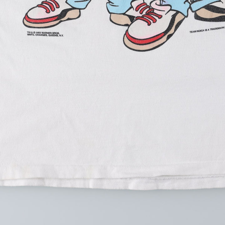 90'S Anvil Looney Tunes BUGS BUNNY x TAZ Character Print T-Shirt, Made in USA, Men's XL equivalent. cotton white type Vintage Second Hand