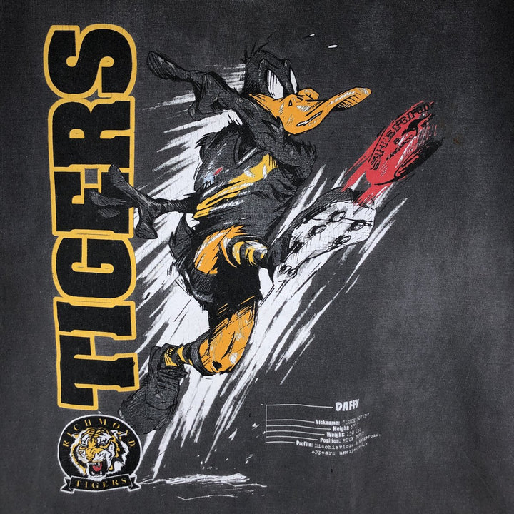 ~90'S LOONEY TUNES Daffy Duck Character Print T-Shirt, Men's Size M (Equivalent), Vintage cotton Charcoal Vintage Second Hand