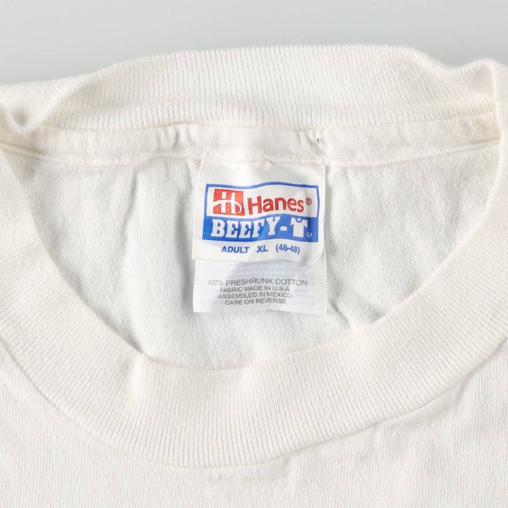 90'S Hanes BEEFY-T Dog Print Animal T-Shirt Men's XL Vintage cotton white type Vintage Second Hand