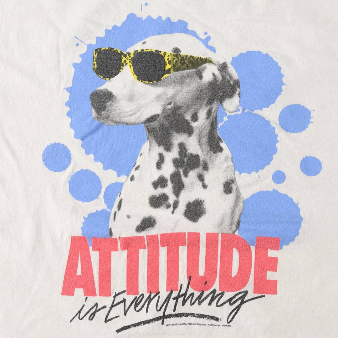 90'S Hanes BEEFY-T Dog Print Animal T-Shirt Men's XL Vintage cotton white type Vintage Second Hand