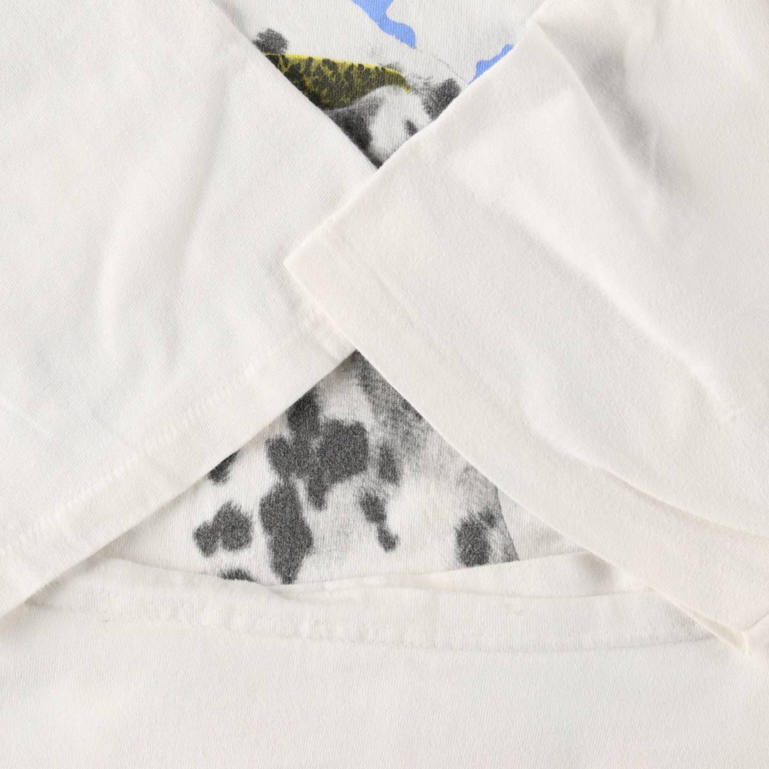 90'S Hanes BEEFY-T Dog Print Animal T-Shirt Men's XL Vintage cotton white type Vintage Second Hand