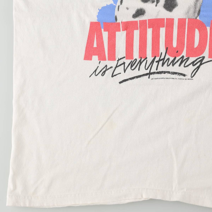 90'S Hanes BEEFY-T Dog Print Animal T-Shirt Men's XL Vintage cotton white type Vintage Second Hand