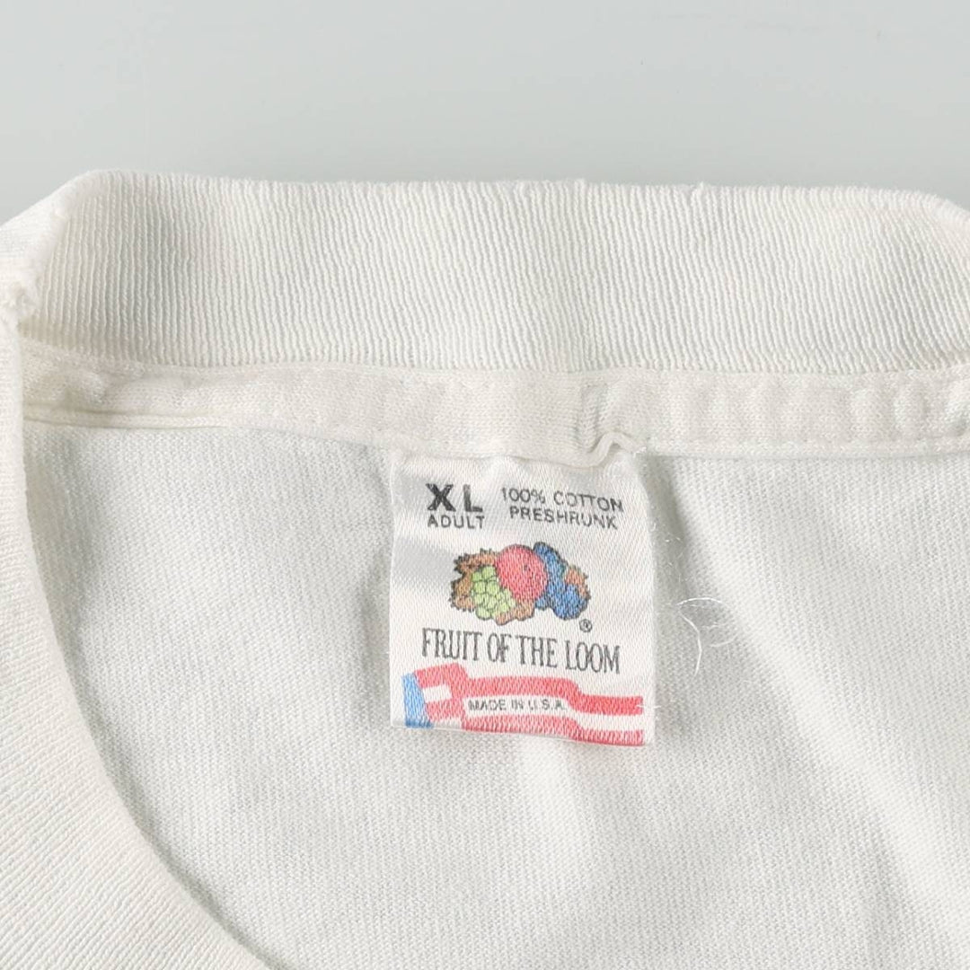 90'S Fruit of the Loom Gorilla Pattern Animal T-Shirt, Made in USA, Men's XL equivalent, Vintage cotton white type Vintage Second Hand