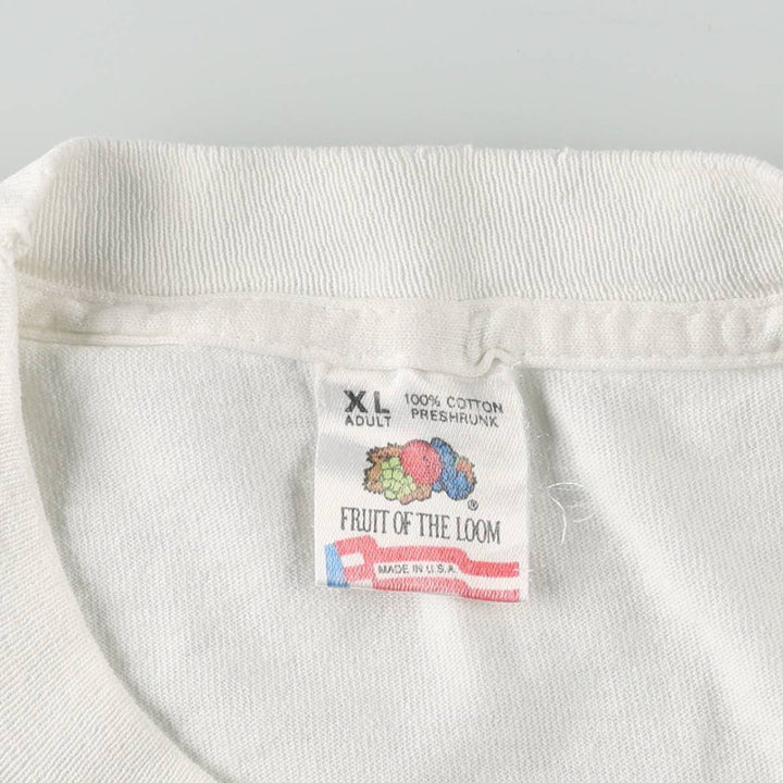 90'S Fruit of the Loom Gorilla Pattern Animal T-Shirt, Made in USA, Men's XL equivalent, Vintage cotton white type Vintage Second Hand