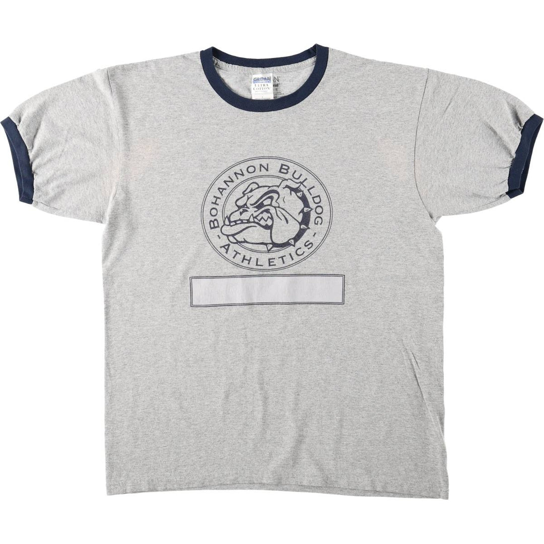 2000'S Gildan Ultra Cotton Ringer T-shirt, Men's Size L (approx.) cotton gray type Vintage Second Hand