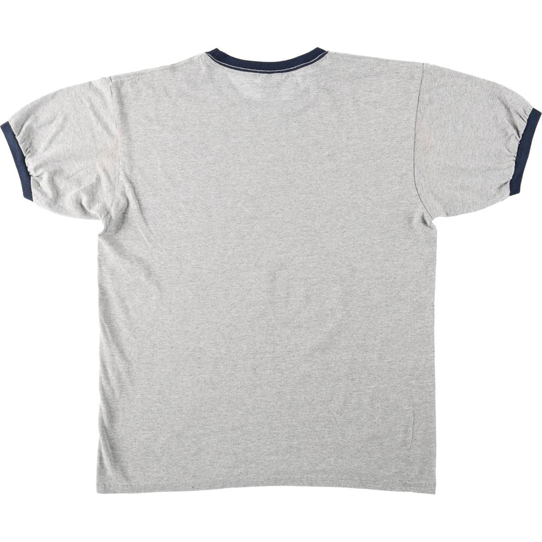 2000'S Gildan Ultra Cotton Ringer T-shirt, Men's Size L (approx.) cotton gray type Vintage Second Hand