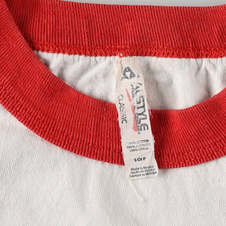 ALSTYLE BUDWEISER Advertising Ringer T-Shirt (Men's Size S) cotton white type Vintage Second Hand