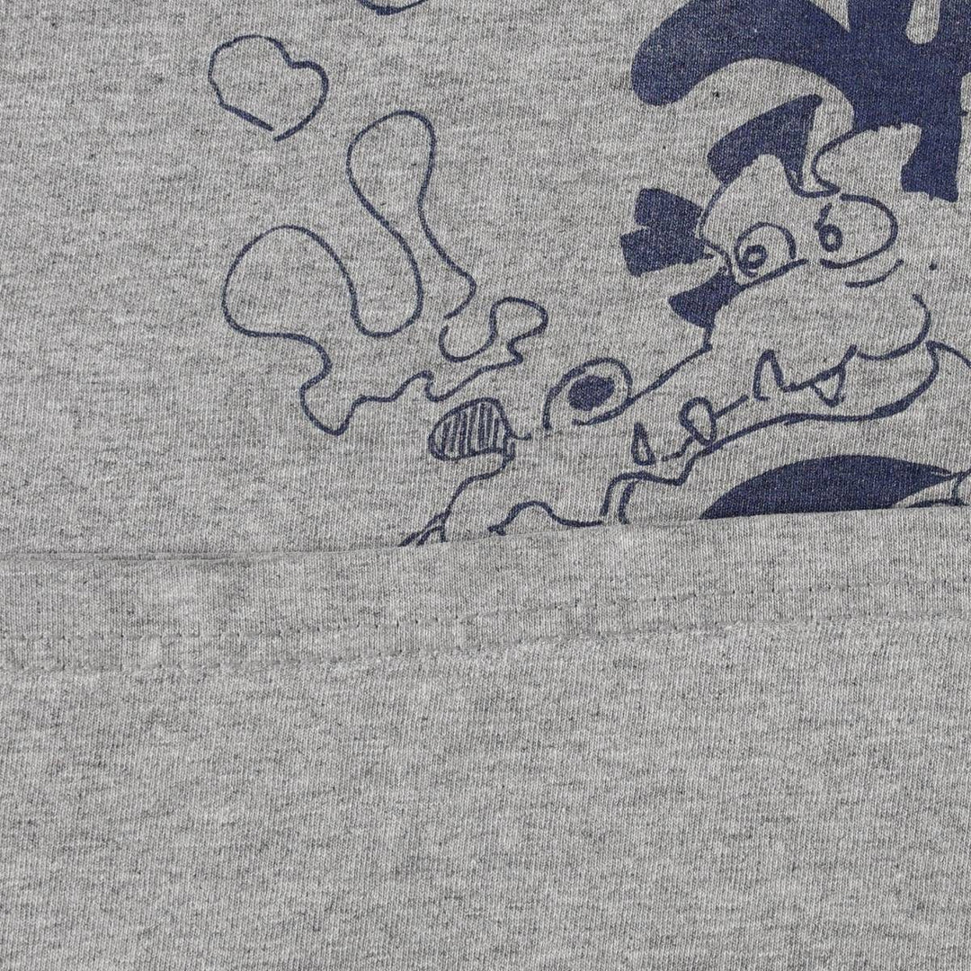 2000'S Anvil Dragon Pattern Ringer T-Shirt (Men's Size L) cotton gray type Vintage Second Hand