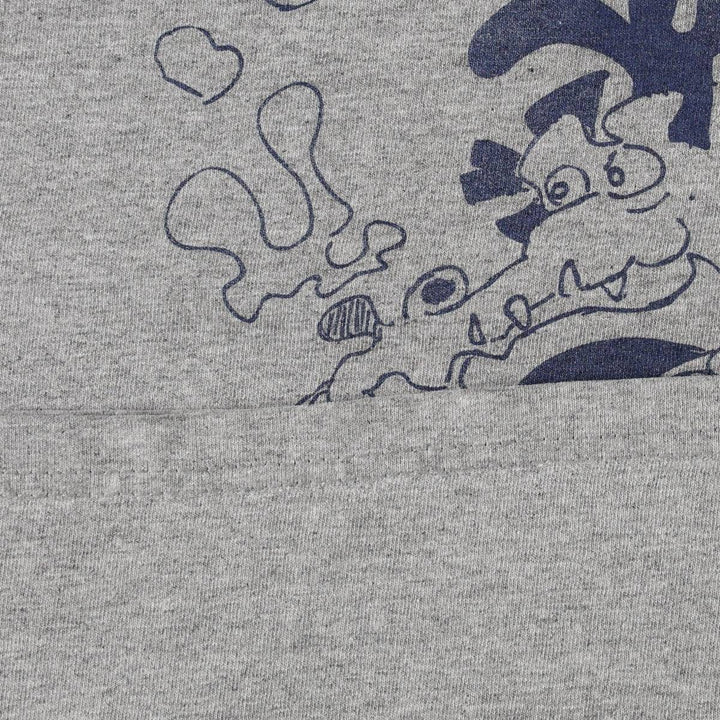 2000'S Anvil Dragon Pattern Ringer T-Shirt (Men's Size L) cotton gray type Vintage Second Hand