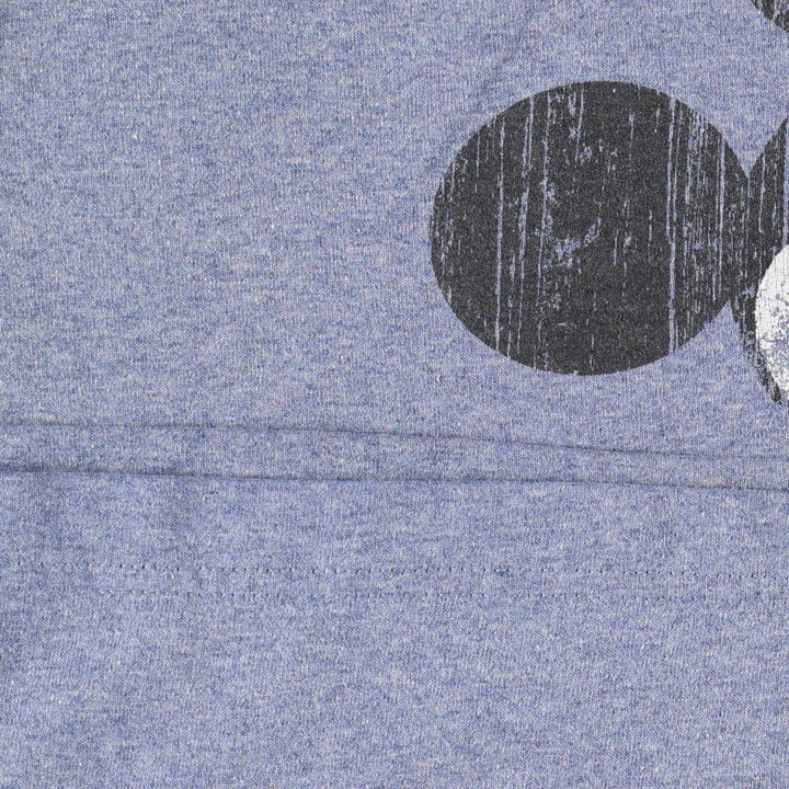 Disney MICKEY MOUSE Ringer T-shirt, Character Print T-shirt, Men's XL (approx.) cotton blue type Vintage Second Hand