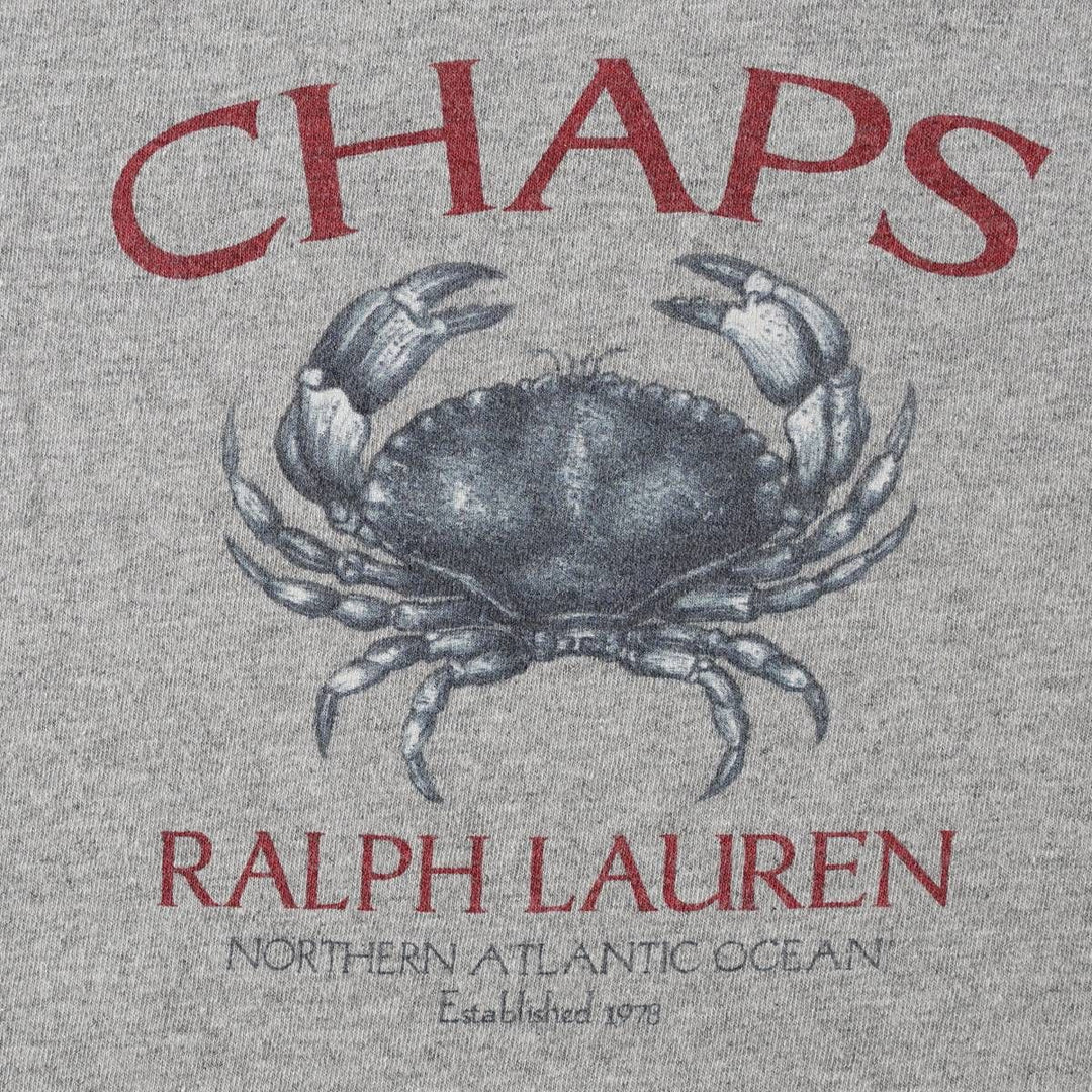Ralph Lauren CHAPS Ringer T-Shirt, Made in USA, Men's Size L (approx.) cotton gray type Vintage Second Hand