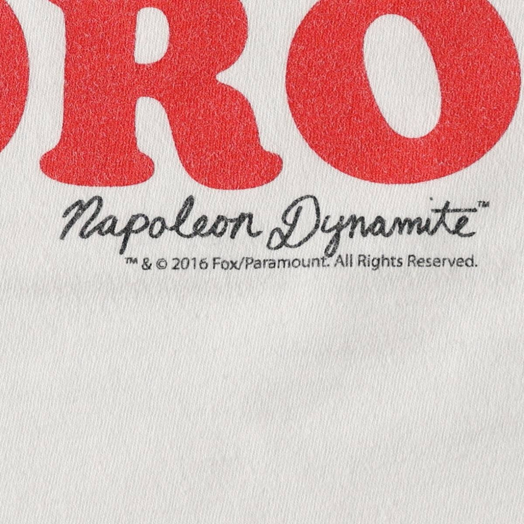 NAPOLEON DYNAMITE Movie Triple Print Ringer T-Shirt (Men's Size L) cotton white type Vintage Second Hand