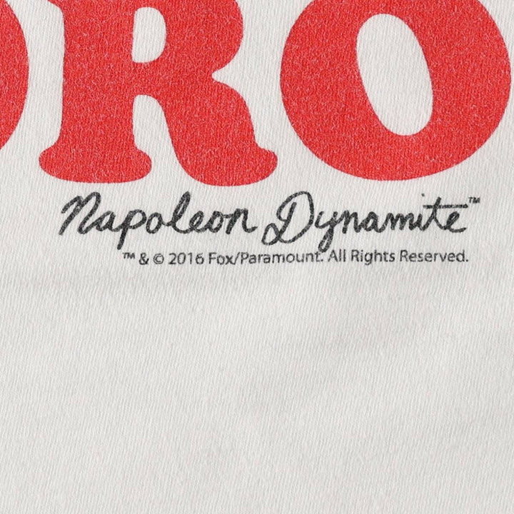 NAPOLEON DYNAMITE Movie Triple Print Ringer T-Shirt (Men's Size L) cotton white type Vintage Second Hand