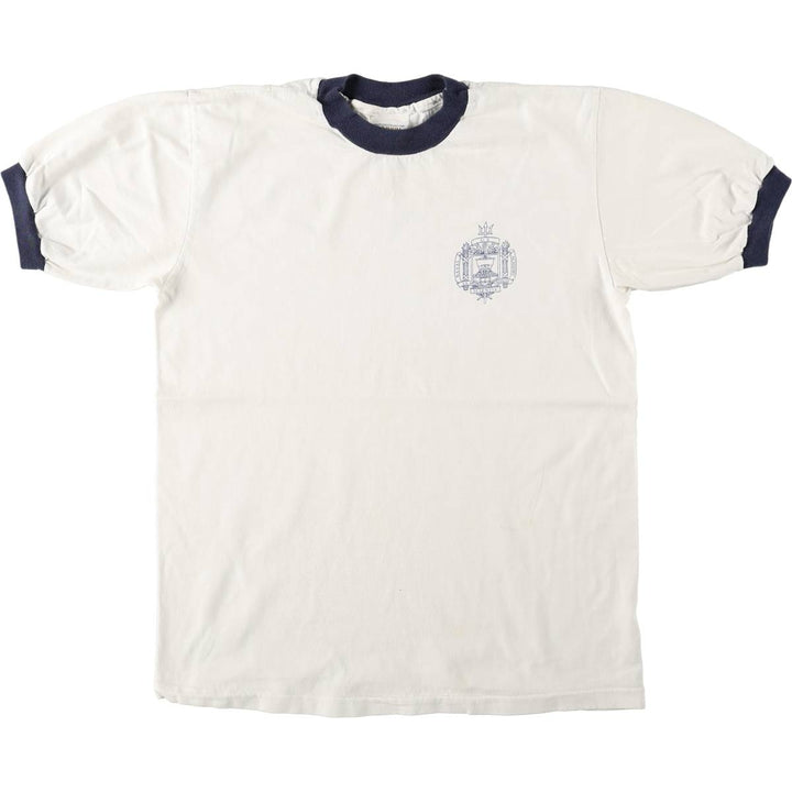 1990'S US Naval Academy Store (USNA) Military Ringer T-Shirt, Made in USA, Men's Size M (approx.), Vintage cotton white type Vintage Second Hand