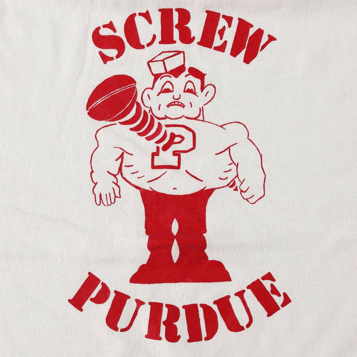 90'S Russell Purdue College Ringer T-Shirt, Made in USA, Men's Size L (Equivalent), Vintage cotton white type Vintage Second Hand