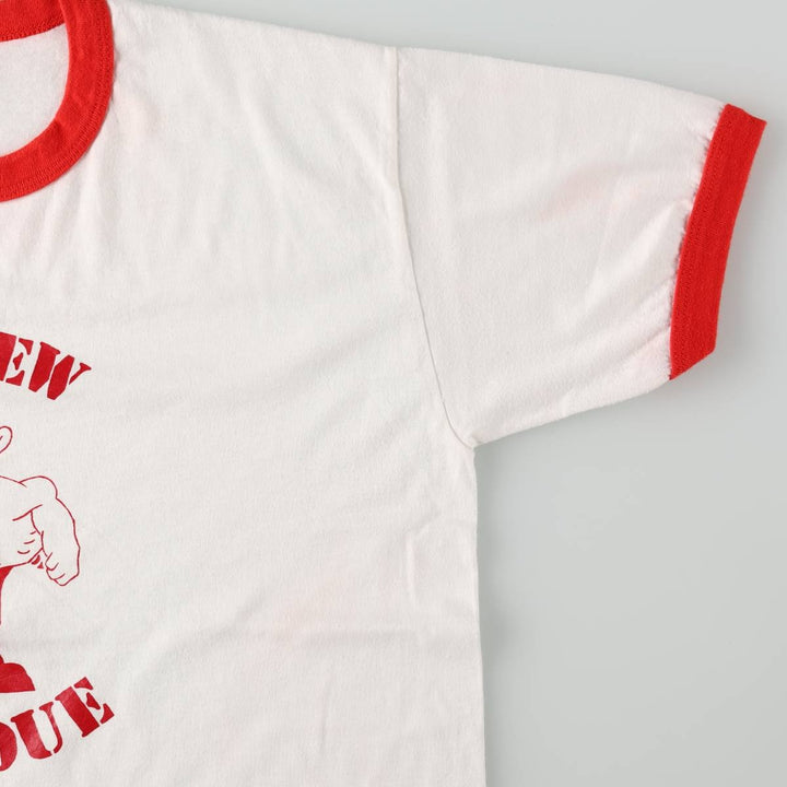 90'S Russell Purdue College Ringer T-Shirt, Made in USA, Men's Size L (Equivalent), Vintage cotton white type Vintage Second Hand