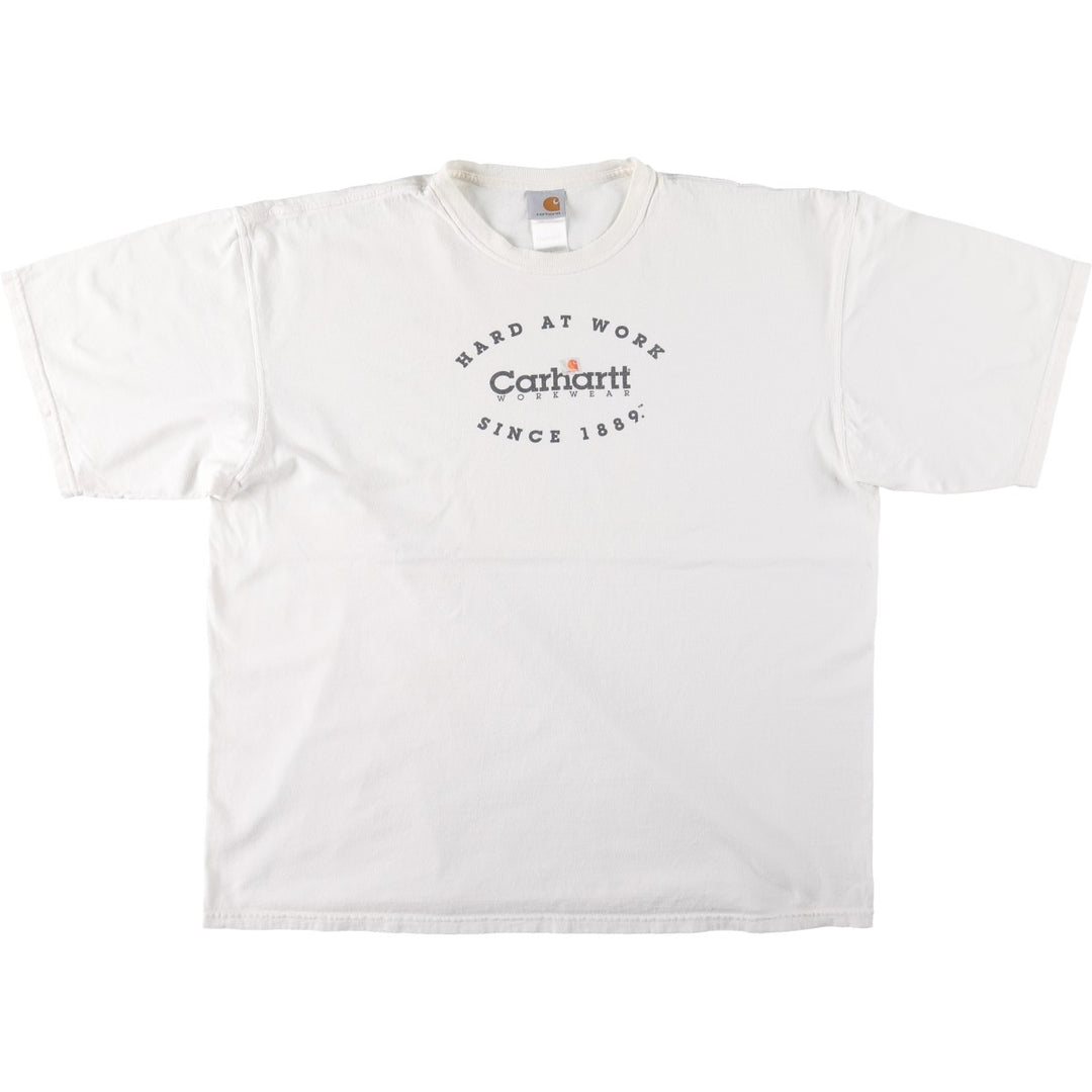 Carhartt Short-Sleeve Printed T-Shirt, Men's Size XL (approx.) cotton white type Vintage Second Hand