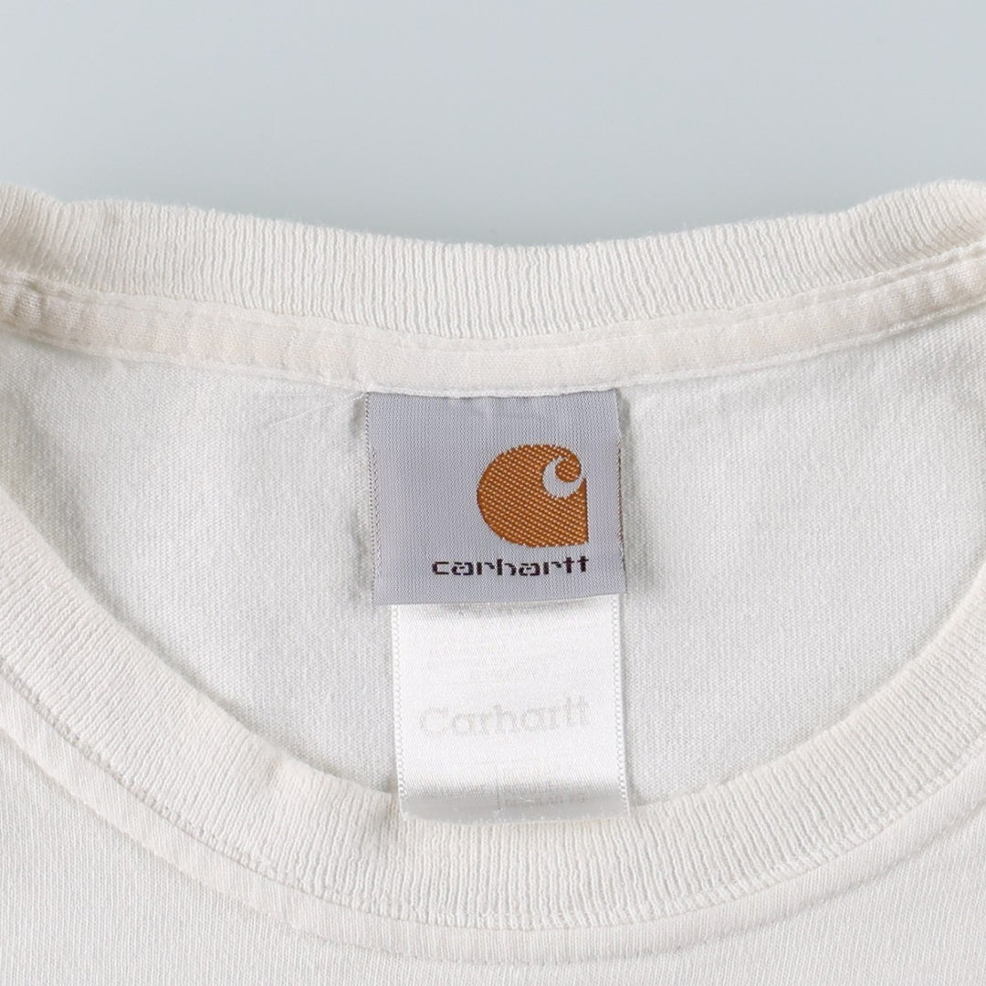 Carhartt Short-Sleeve Printed T-Shirt, Men's Size XL (approx.) cotton white type Vintage Second Hand