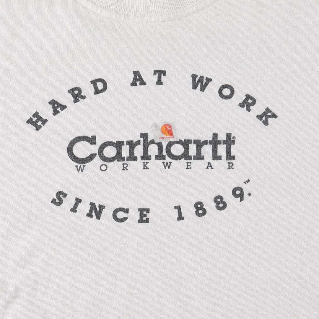 Carhartt Short-Sleeve Printed T-Shirt, Men's Size XL (approx.) cotton white type Vintage Second Hand