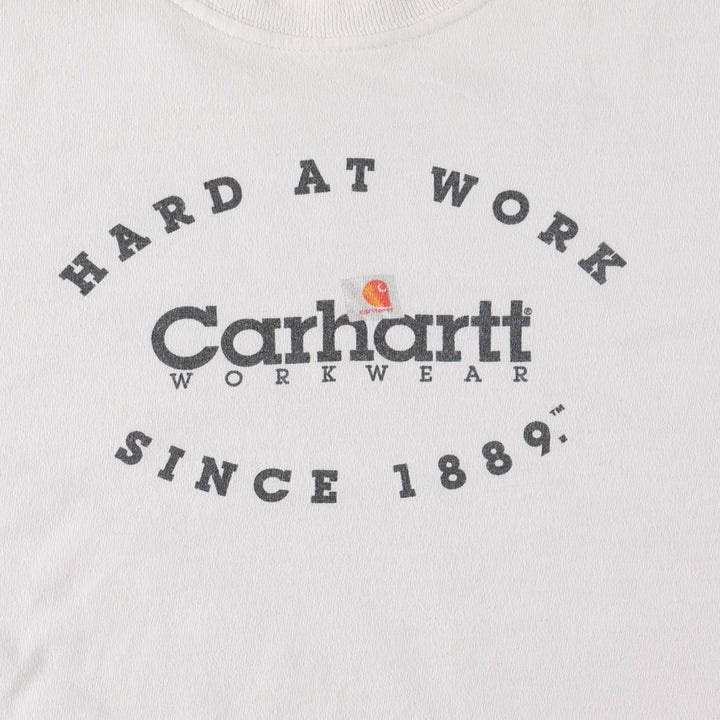 Carhartt Short-Sleeve Printed T-Shirt, Men's Size XL (approx.) cotton white type Vintage Second Hand