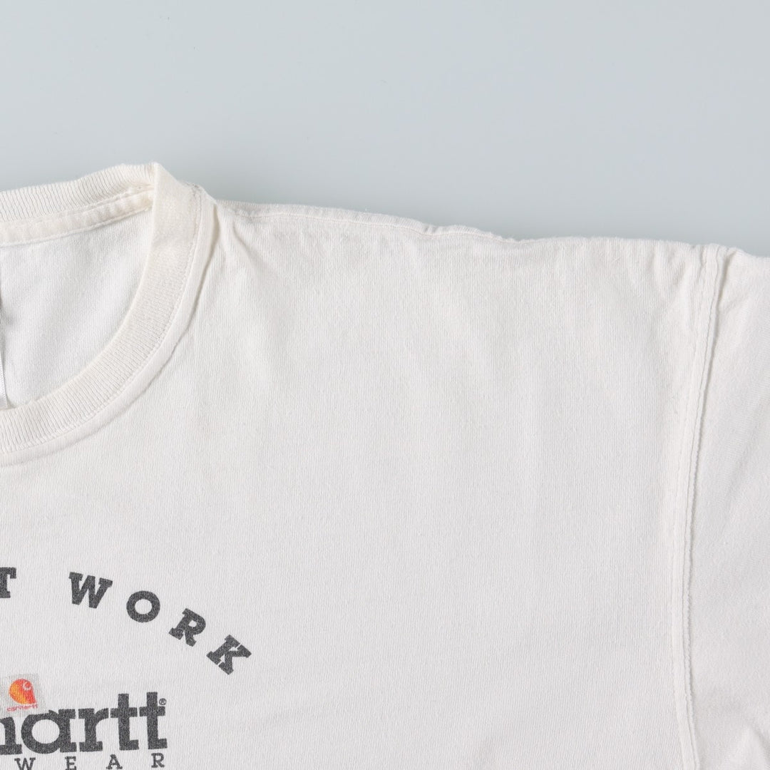 Carhartt Short-Sleeve Printed T-Shirt, Men's Size XL (approx.) cotton white type Vintage Second Hand