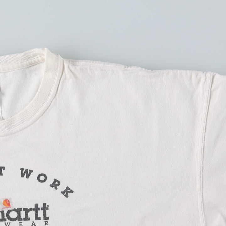 Carhartt Short-Sleeve Printed T-Shirt, Men's Size XL (approx.) cotton white type Vintage Second Hand