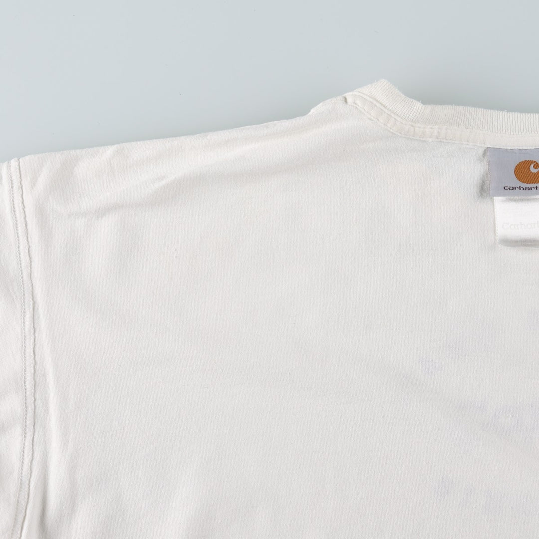 Carhartt Short-Sleeve Printed T-Shirt, Men's Size XL (approx.) cotton white type Vintage Second Hand