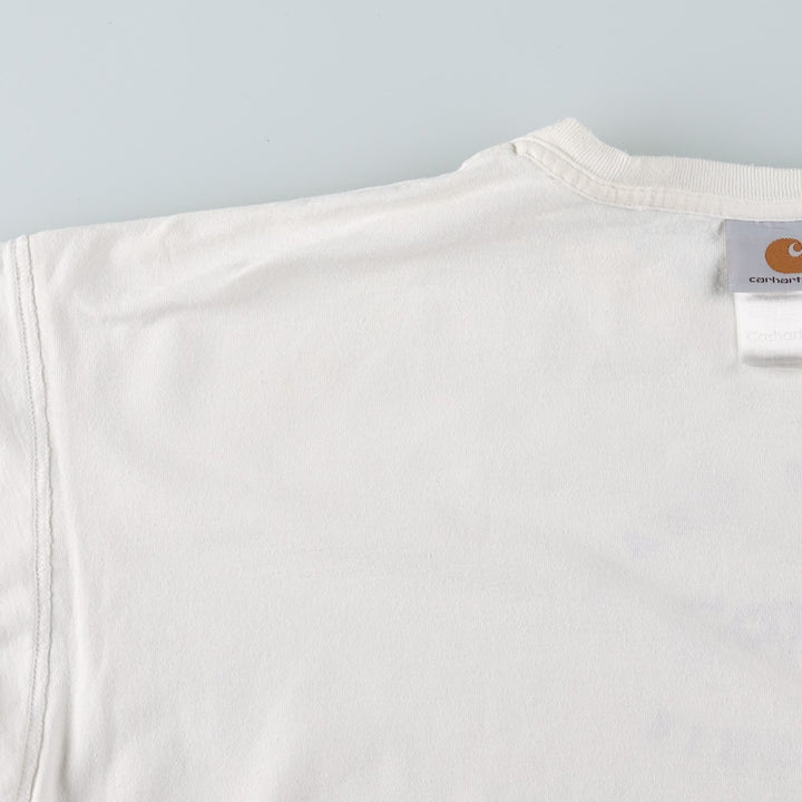 Carhartt Short-Sleeve Printed T-Shirt, Men's Size XL (approx.) cotton white type Vintage Second Hand