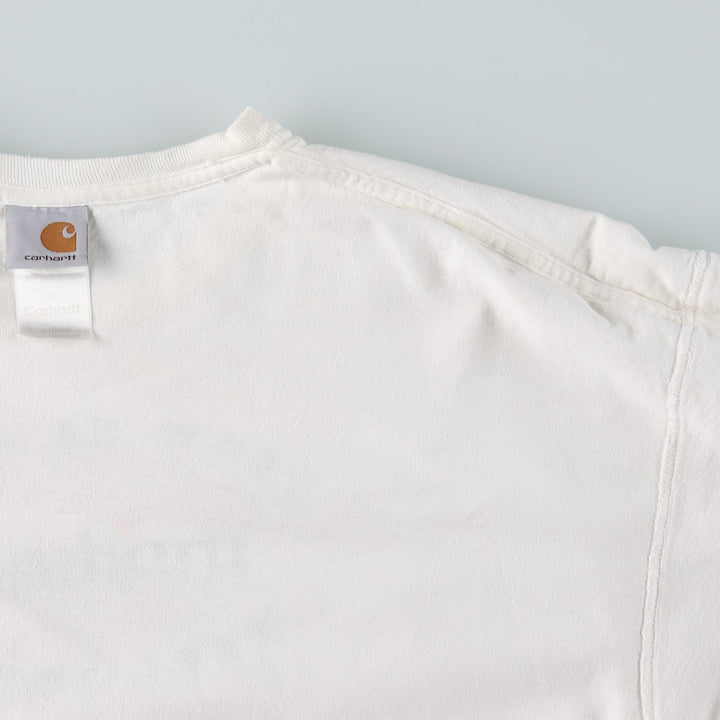 Carhartt Short-Sleeve Printed T-Shirt, Men's Size XL (approx.) cotton white type Vintage Second Hand