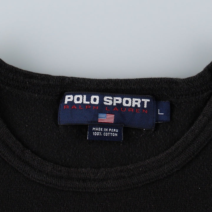 90'S Ralph Lauren POLO SPORT short sleeve logo T-shirt, men's size L, vintage cotton black type Vintage Second Hand