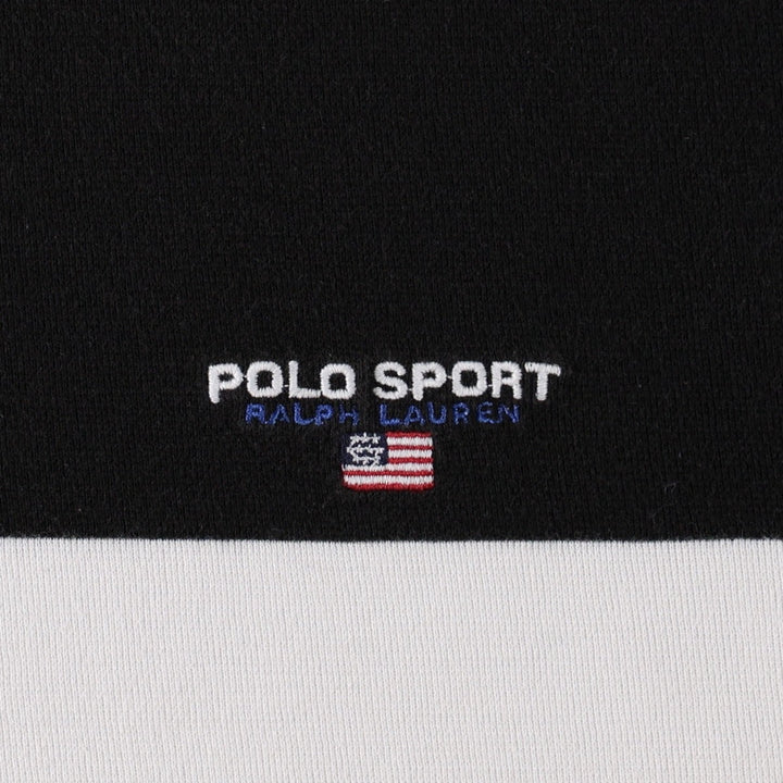 90'S Ralph Lauren POLO SPORT short sleeve logo T-shirt, men's size L, vintage cotton black type Vintage Second Hand