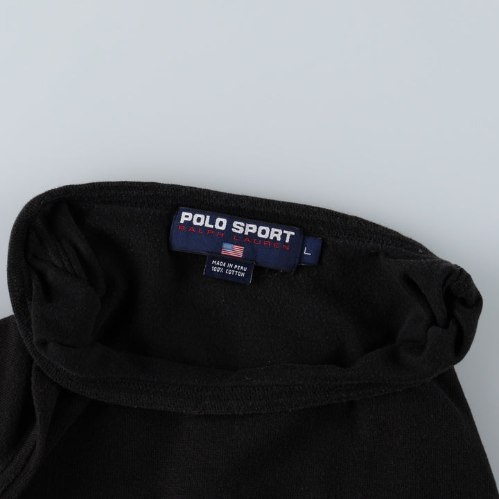 90'S Ralph Lauren POLO SPORT short sleeve logo T-shirt, men's size L, vintage cotton black type Vintage Second Hand