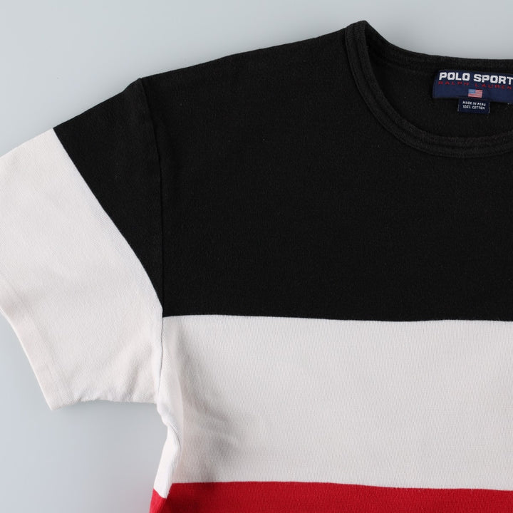 90'S Ralph Lauren POLO SPORT short sleeve logo T-shirt, men's size L, vintage cotton black type Vintage Second Hand