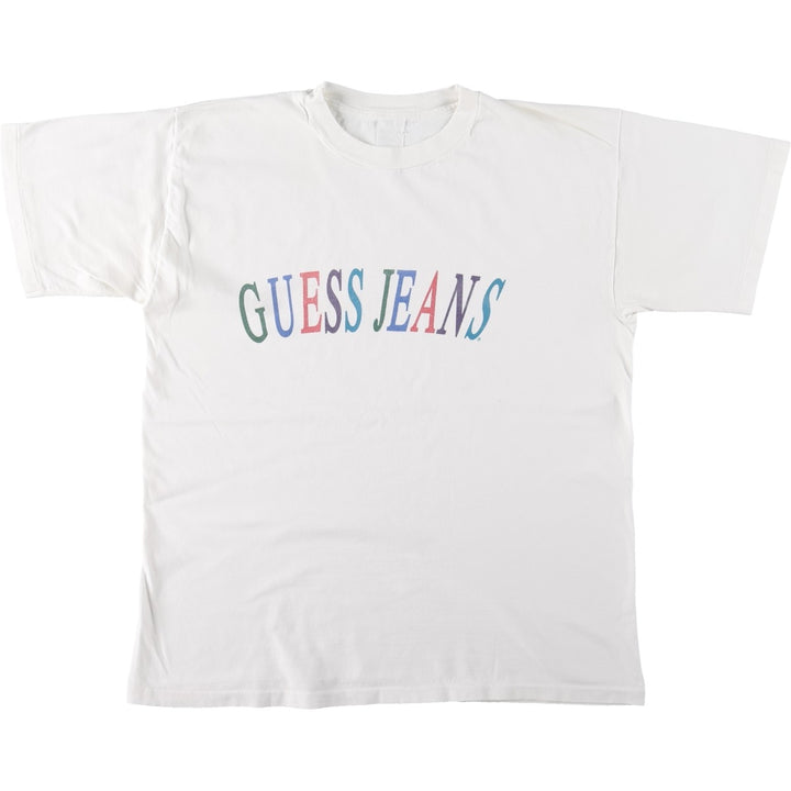 ~90'S Guess GUESS JEANS Short-Sleeve Printed T-Shirt, Men's Size M (Equivalent), Vintage unclear white type Vintage Second Hand