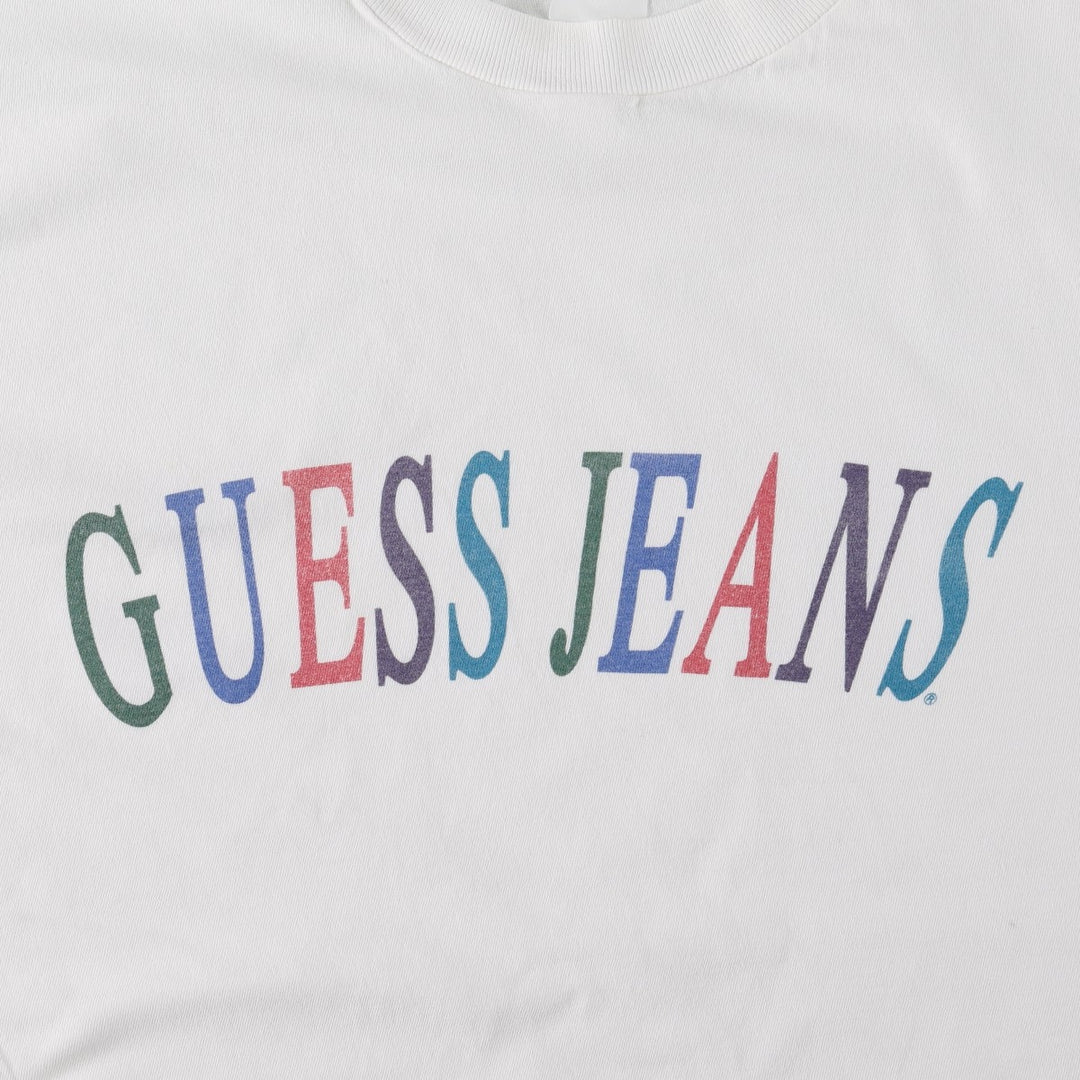 ~90'S Guess GUESS JEANS Short-Sleeve Printed T-Shirt, Men's Size M (Equivalent), Vintage unclear white type Vintage Second Hand