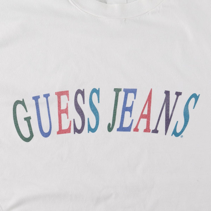 ~90'S Guess GUESS JEANS Short-Sleeve Printed T-Shirt, Men's Size M (Equivalent), Vintage unclear white type Vintage Second Hand
