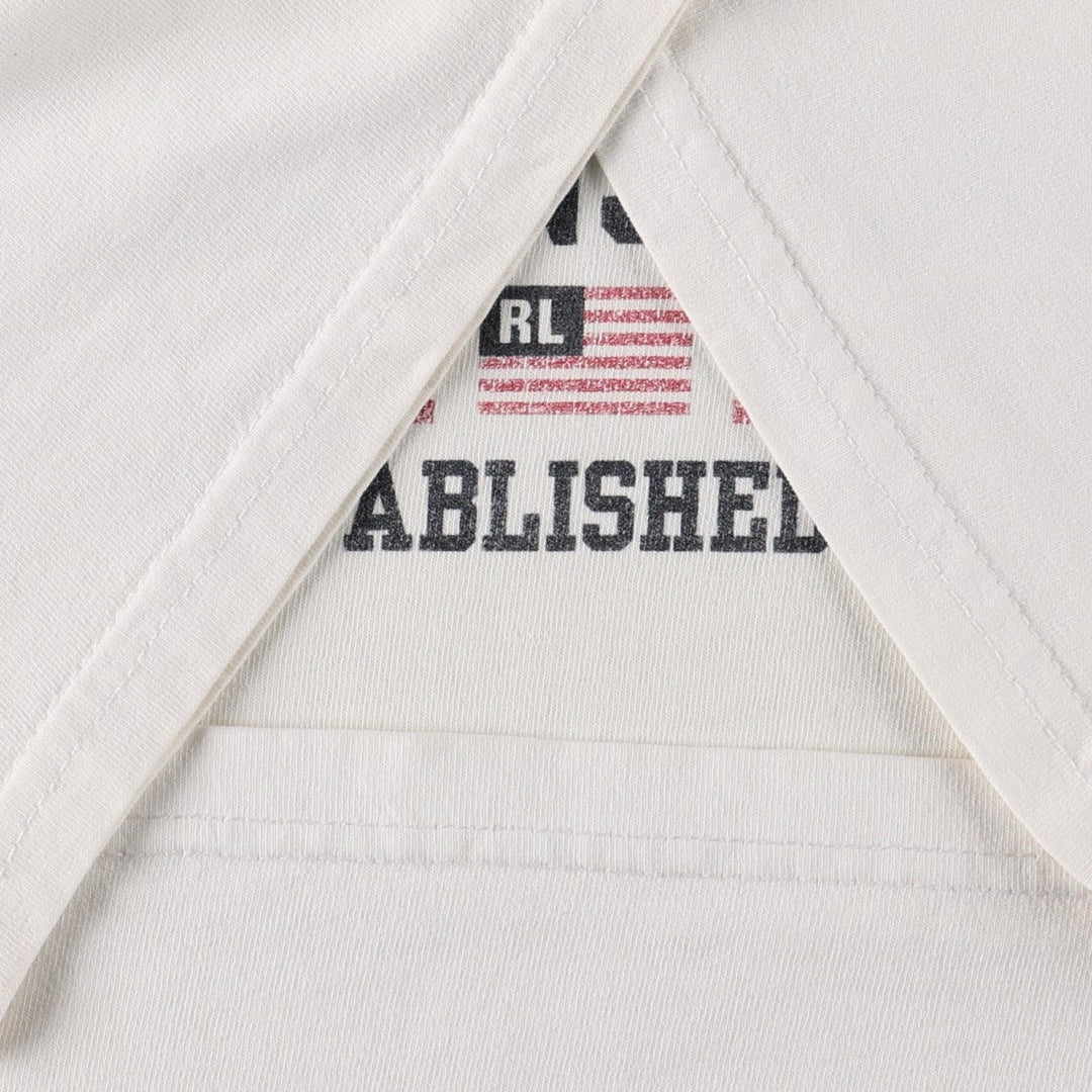2000'S Ralph Lauren POLO JEANS COMPANY Short-Sleeve Printed T-Shirt, Men's Size L (approx.) cotton white type Vintage Second Hand
