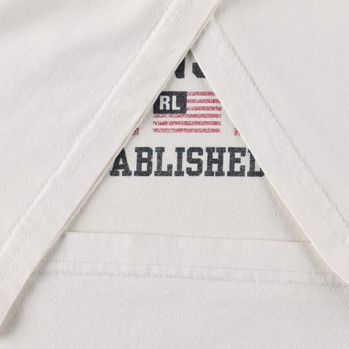 2000'S Ralph Lauren POLO JEANS COMPANY Short-Sleeve Printed T-Shirt, Men's Size L (approx.) cotton white type Vintage Second Hand