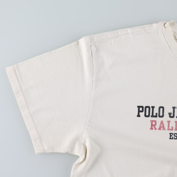 2000'S Ralph Lauren POLO JEANS COMPANY Short-Sleeve Printed T-Shirt, Men's Size L (approx.) cotton white type Vintage Second Hand