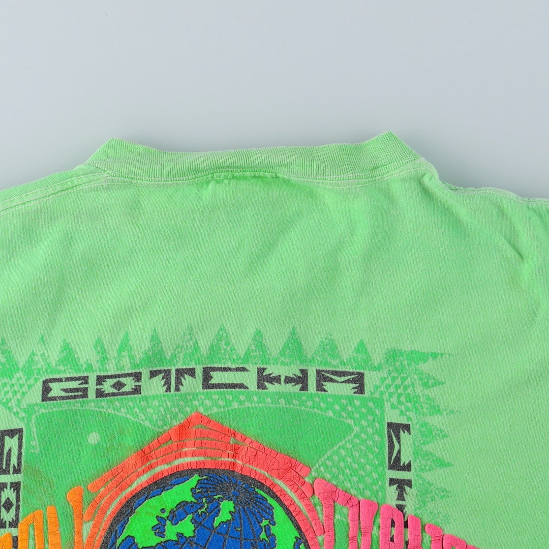90'S GOTCHA Surf Skate T-Shirt, Made in USA, Men's Size L (approx.), Vintage cotton green type yellow green Vintage Second Hand
