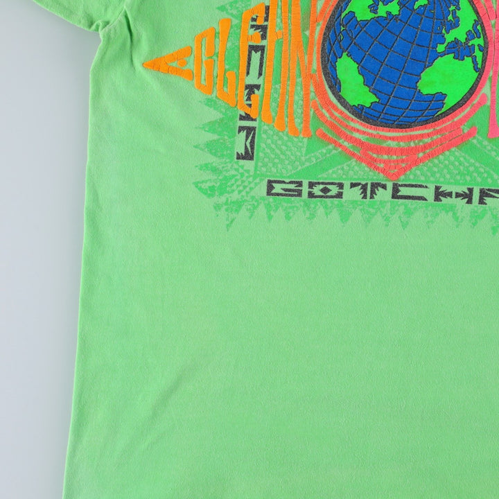 90'S GOTCHA Surf Skate T-Shirt, Made in USA, Men's Size L (approx.), Vintage cotton green type yellow green Vintage Second Hand