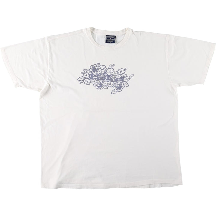 90'S Ralph Lauren POLO SPORT Floral Print Short-Sleeve T-Shirt, Men's Size XL (Equivalent), Vintage cotton white type Vintage Second Hand