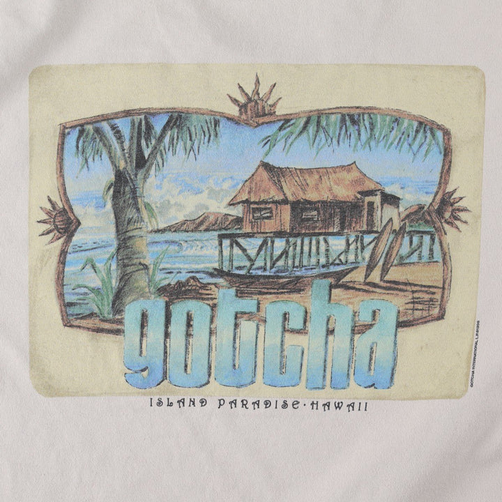 ~90'S GOTCHA Surf Skate T-Shirt, Men's Size L (approx.), Vintage unclear unbleached Vintage Second Hand