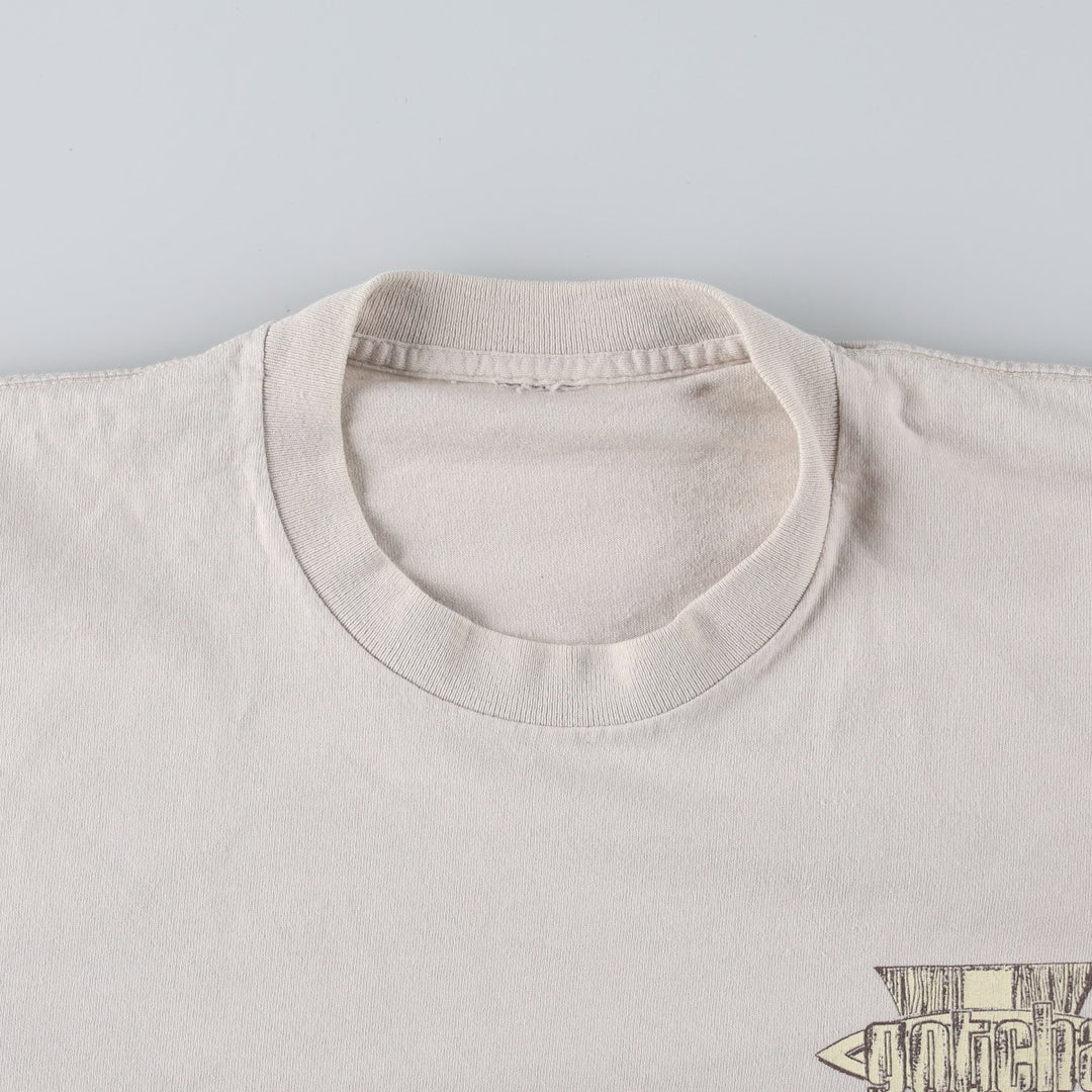 ~90'S GOTCHA Surf Skate T-Shirt, Men's Size L (approx.), Vintage unclear unbleached Vintage Second Hand
