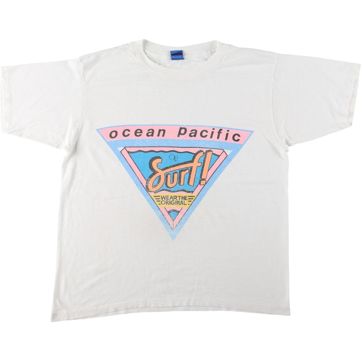 1980'S Ocean Pacific short-sleeved T-shirt, men's size L equivalent, vintage. unclear white type Vintage Second Hand