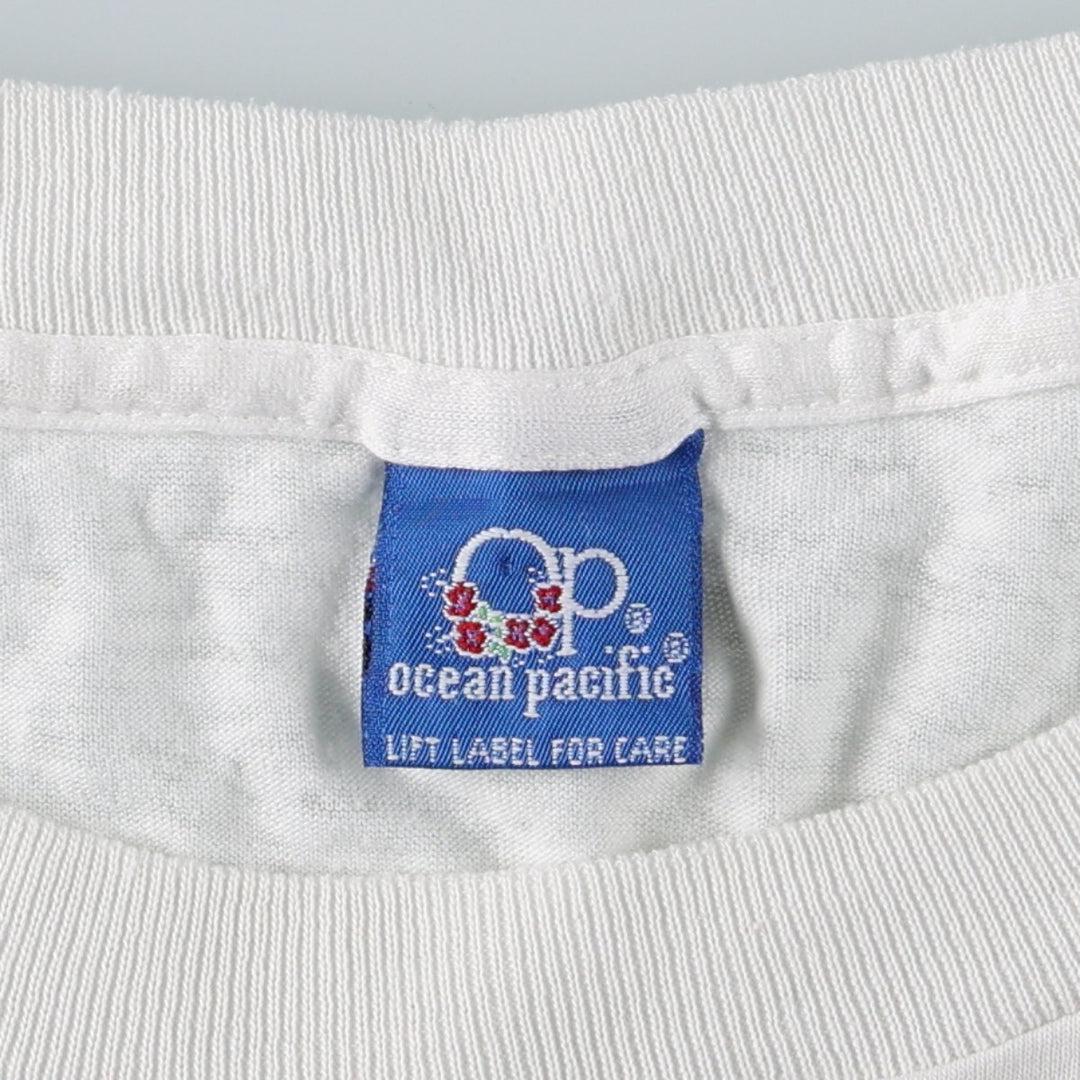 1980'S Ocean Pacific short-sleeved T-shirt, men's size L equivalent, vintage. unclear white type Vintage Second Hand