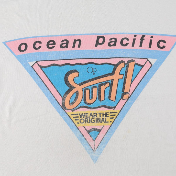 1980'S Ocean Pacific short-sleeved T-shirt, men's size L equivalent, vintage. unclear white type Vintage Second Hand