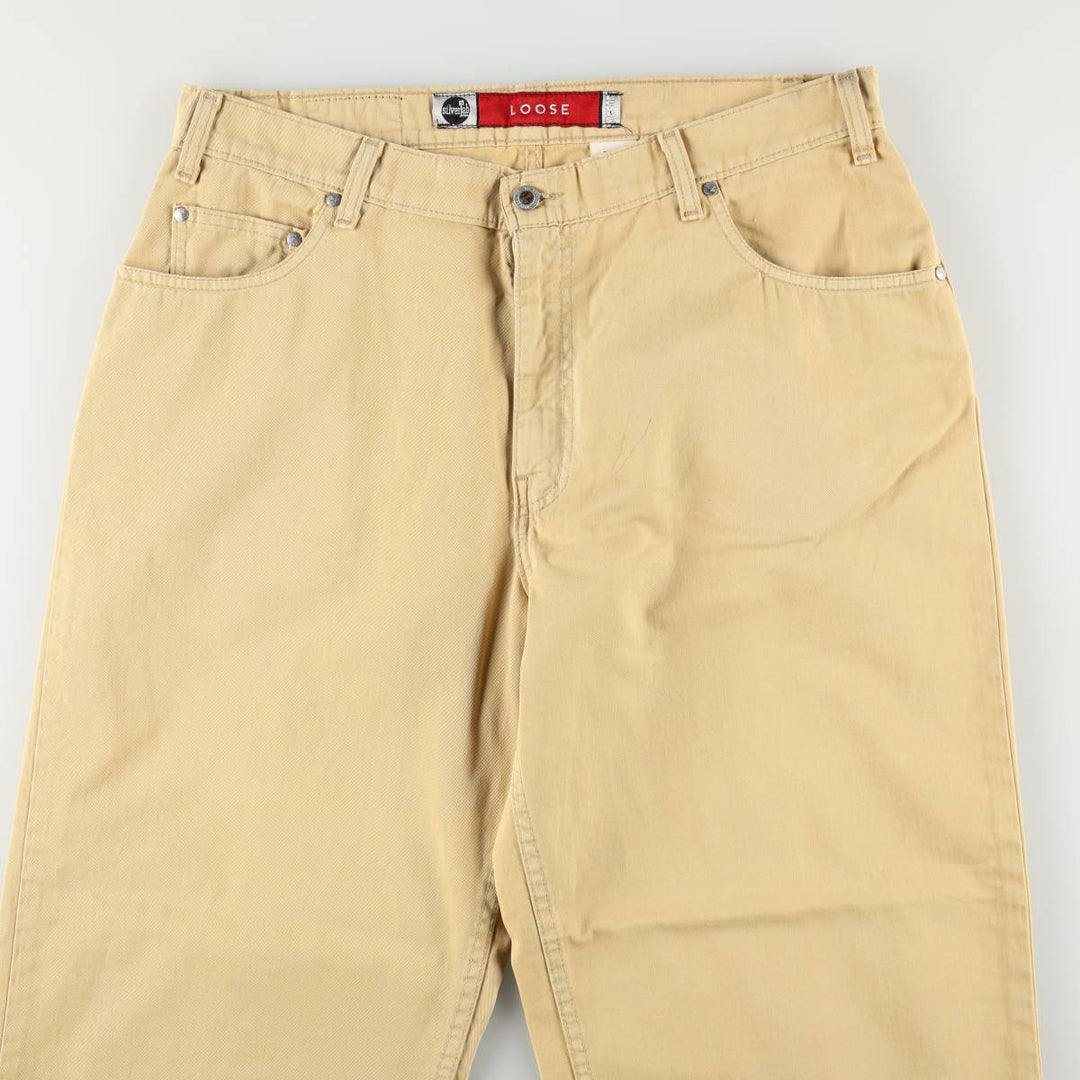 90'S Levi's Silver Tab Loose Tapered Denim Pants, Made in USA, Men's Size W36 (approx.) cotton yellow type Vintage Second Hand