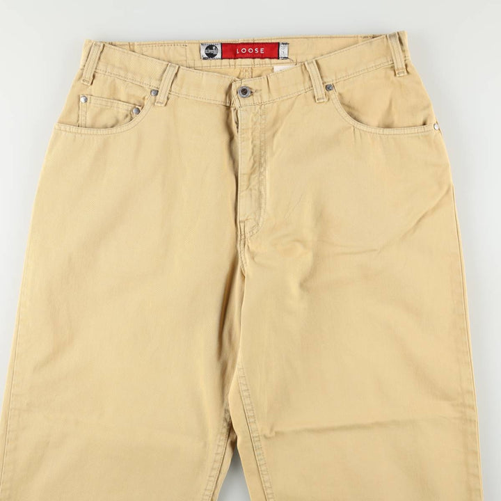 90'S Levi's Silver Tab Loose Tapered Denim Pants, Made in USA, Men's Size W36 (approx.) cotton yellow type Vintage Second Hand