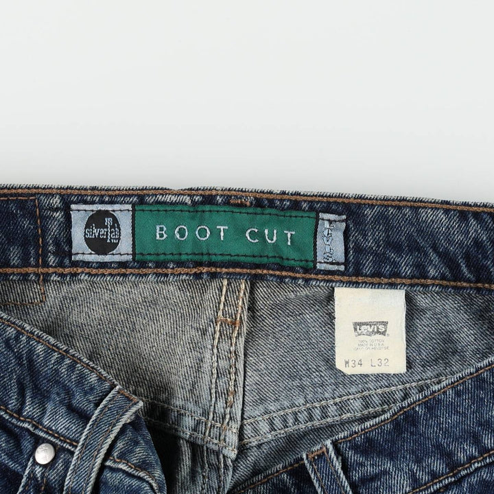 90'S Levi's Silver Tab Bootcut Denim Pants, Made in USA, Men's Size W34 (approx.) cotton blue type Vintage Second Hand